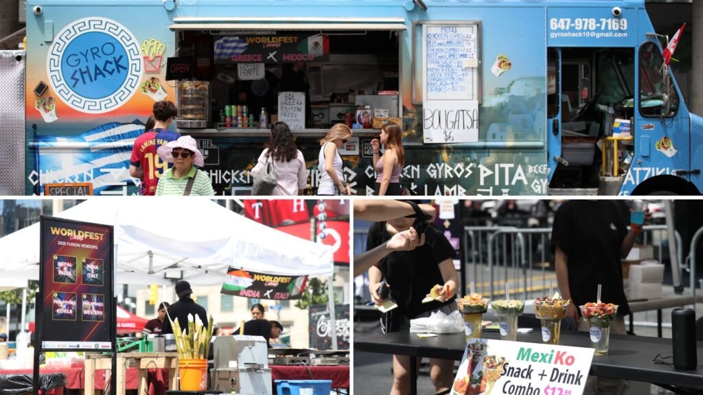 Food trucks and street food vendors serving diverse cuisines at a Toronto multicultural food festival, highlighting fusion food and casual dining experiences